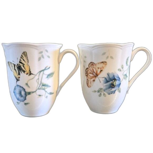 Lenox "Butterfly Meadow Collection" Mugs Set of 2 in Mint Condition - Picture 2 of 3